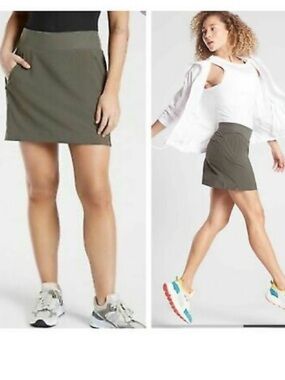 Athleta SoHo Skort Mountain Olive, size 10, EUC